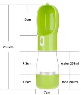 Huisdier Fles Hond Water Feeder Kom Draagbare Water Voedsel Fles Huisdieren Outdoor Reizen Drinken Hond Kommen Water Kom Voor Honden groen