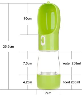 Huisdier Fles Hond Water Feeder Kom Draagbare Water Voedsel Fles Huisdieren Outdoor Reizen Drinken Hond Kommen Water Kom Voor Honden groen