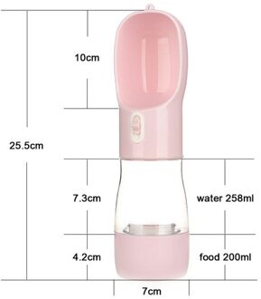 Huisdier Fles Hond Water Feeder Kom Draagbare Water Voedsel Fles Huisdieren Outdoor Reizen Drinken Hond Kommen Water Kom Voor Honden roze