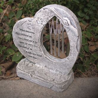 Huisdier Gedenkteken Stenen Voor Honden Of Katten, hartvormige Met Windgong Hond Grave Markes Tuin Stenen Voor Outdoor Grafsteen