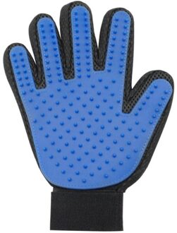 Huisdier Haar Handschoen Kam Siliconen Huisdier Kat Grooming Cleaning Handschoen Deshedding Hand Ontharing Borstel Bloedsomloop Bevorderen blauw / rechtsaf hand
