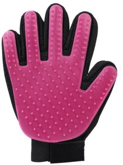 Huisdier Haar Handschoen Kam Siliconen Huisdier Kat Grooming Cleaning Handschoen Deshedding Hand Ontharing Borstel Bloedsomloop Bevorderen roos / links hand