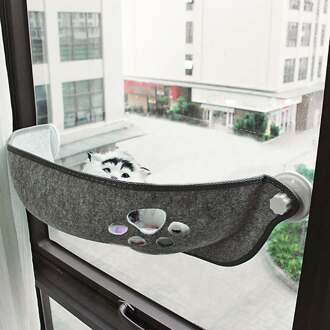 Huisdier Hangmat Bedden Lager 20Kg Kat Venster Lounger Zuig Hangmat Huisdier Kat Venster Plank Comfortabele Kat-fret Pet Bed grijs