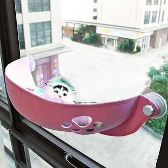 Huisdier Hangmat Bedden Lager 20Kg Kat Venster Lounger Zuig Hangmat Huisdier Kat Venster Plank Comfortabele Kat-fret Pet Bed roze