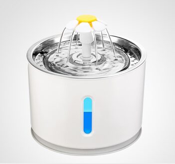 Huisdier Hond Kat Fontein Elektrische Automatische Water Feeder Dispenser Container Led Water Niveau Display Voor Honden Katten Drinken roestvrij staal grijs