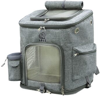 Huisdier Hond Kat Rugzak Outdoor Reizen Kat Carrier Dubbele Schoudertas Pet Puppy Carrier Draagtassen Ademend Draagtas Huisdieren Grijs