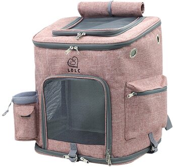 Huisdier Hond Kat Rugzak Outdoor Reizen Kat Carrier Dubbele Schoudertas Pet Puppy Carrier Draagtassen Ademend Draagtas Huisdieren Roze