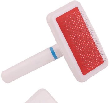 Huisdier huisdier kam, wit plastic handvat, dichte naald kam, huisdier kappers kam, huisdier kam.