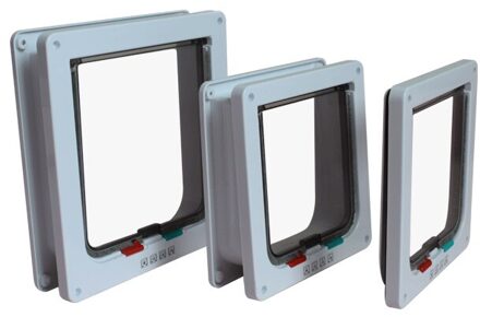 Huisdier Intellgent Controle Kat Deuren Abs Dier Kleine Kat Hond Poort Deur Dierbenodigdheden Veilig Flap Deur Huisdier Kitten Deur op Verkoop wit / M