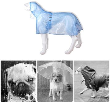Huisdier Jas Voor Regen Hond Slanke Transparante Regenjas Adjuastable Waterdichte Jas Voor Kleine Medium Grote Hond Hooded Winddicht