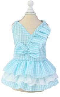 Huisdier Jurk Hond Katoen Boog Prinses Jurk Stijl Outfit Ademend Rok Puppy Zomer Kleding Kleding Kostuum M Blauw / M