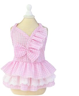 Huisdier Jurk Hond Katoen Boog Prinses Jurk Stijl Outfit Ademend Rok Puppy Zomer Kleding Kleding Kostuum M Roze / L