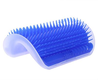 Huisdier Kam Kat Hoek Verwijderbare Groomer Krassen Wrijven Borstel Huisdier Ontharing Massage Trimmen Pet Grooming Schoonmaakproducten Blauw