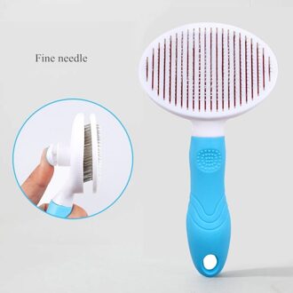 Huisdier Kam Zelf Reinigingsborstel Professionele Grooming Borstel Voor Honden En Katten, quick Clean Korte En Medium Ontharing Accessoires blauw