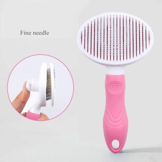 Huisdier Kam Zelf Reinigingsborstel Professionele Grooming Borstel Voor Honden En Katten, quick Clean Korte En Medium Ontharing Accessoires roze