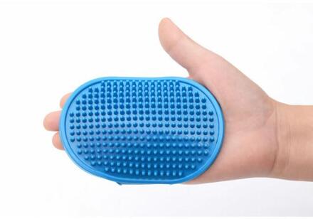 Huisdier Kat Bad Borstel Kam Rubber Bont Hond Handschoen Grooming Masseren Massage Borstel Huisdier Handschoen Haar Verwijderen Douche Hond Borstel verlies Blauw