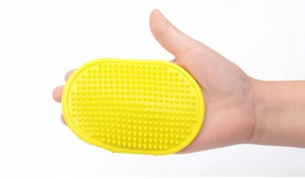 Huisdier Kat Bad Borstel Kam Rubber Bont Hond Handschoen Grooming Masseren Massage Borstel Huisdier Handschoen Haar Verwijderen Douche Hond Borstel verlies geel