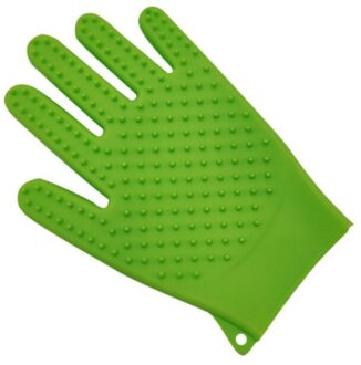 Huisdier Kat En Hond Bad Schoon Massage Schoonheid Dubbelzijdige Siliconen Duurzaam Handschoenen Huisdieren Grooming Supplies groen