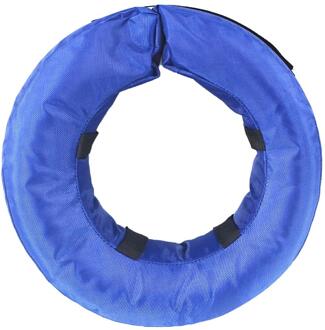 Huisdier Kat Hond Opblaasbare Kraag Herstel Wondgenezing Beschermende Kraag Anti-Bite Pvc Comfortabele E-Kraag Met Rits blauw M 25x9cm