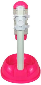 Huisdier Kat Hond Water Drinker Dispenser Voedsel Stand Feeder Schotel Hefbare Water Fles Automatische Fontein Drinker rood