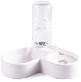 Huisdier Kat Hond Water Voedsel Feeder Automatische Dispenser 1.8L Bubble Container Roestvrijstalen Kom Voor Drinken Eten Verkoop 7-wit