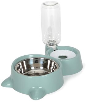 Huisdier Kat Hond Water Voedsel Feeder Automatische Dispenser 1.8L Bubble Container Roestvrijstalen Kom Voor Drinken Eten Verkoop 8-blauw