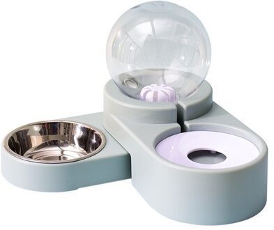 Huisdier Kat Hond Water Voedsel Feeder Automatische Dispenser 1.8L Bubble Container Roestvrijstalen Kom Voor Drinken Eten Verkoop roestvrij staal blauw