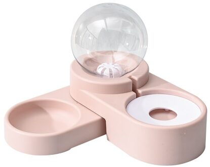 Huisdier Kat Hond Water Voedsel Feeder Automatische Dispenser 1.8L Bubble Container Roestvrijstalen Kom Voor Drinken Eten Verkoop roze