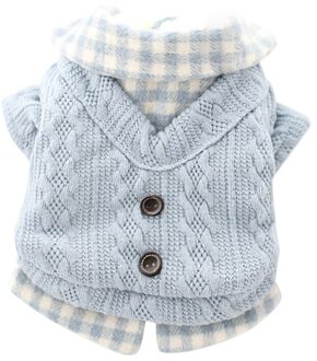 Huisdier Kat Hond Wol Garen Plaid Nep Twee Stuk Tashion Trui Zacht En Comfortabel Warm Hond Kleding Winter L / XL