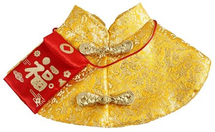 Huisdier Kat Jaar Mantel Hond Kleding Party Kostuum Chinese Tang-dynastie Jurk Festival Mantel Rode Envelop Puppy Jas Voor kitten geel / S