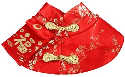 Huisdier Kat Jaar Mantel Hond Kleding Party Kostuum Chinese Tang-dynastie Jurk Festival Mantel Rode Envelop Puppy Jas Voor kitten rood / L