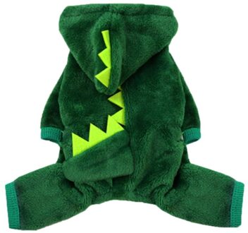 Huisdier Kat Kleding Grappige Dinosaurus Kleding Winter Warm Pluche Kat Jas Kleine Kat Kitten Hoodie Puppy Hond Kleding groen / S