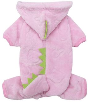 Huisdier Kat Kleding Grappige Dinosaurus Kleding Winter Warm Pluche Kat Jas Kleine Kat Kitten Hoodie Puppy Hond Kleding Roze / XXL