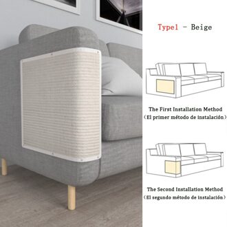 Huisdier Kat Mat Scratcher Afschrikmiddel Anti-Kras Couch Protectors Meubels Sofa Bescherming Pads Scratch Guards Pet Cat Product type-1 Beige