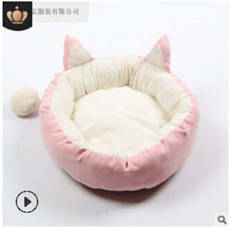 Huisdier Kat Nesten Bed Puppy Hond Kussen Huis Kittle Warm Nest Winter Pet Soft Fleece Kennel Huis Mat Matras Roze