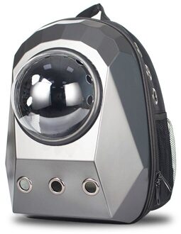 Huisdier Kat Rugzak Pet Carrier Bag Reizen Kitty Dubbele Schoudertas Ruimte Capsule Hond Rugzak Voor Kleine Huisdier Handtas Kat carrying zilver