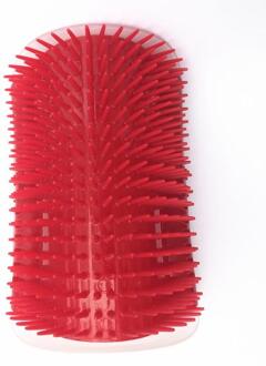 Huisdier Kat Zelf Groomer Met Catnip Grooming Tool Ontharing Borstel Kam Voor Katten Haar Verlies Trimmen Hond Kat Massage apparaat rood