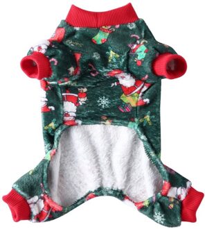 Huisdier Kerst Outfits 4-Legged Cartoon Patroon Kostuum Kleine Medium Koud Weer Jumpsuit L / Xl