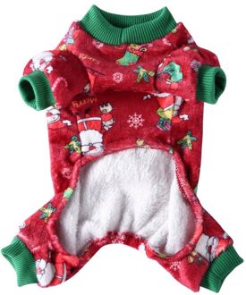 Huisdier Kerst Outfits 4-Legged Cartoon Patroon Kostuum Kleine Medium Koud Weer Jumpsuit R / M