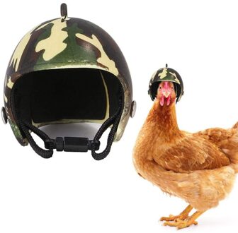 Huisdier Kip Helm Gear Zon Regen Bescherming Kleine Dier Veiligheidshelm Helm Protector Dierbenodigdheden Kostuums Accessoires camouflage