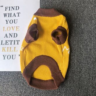 Huisdier Kleding Cartoon Kleding Voor Hond Kleine Kostuum Brief Truien Print Honden Leuke Herfst Winter Warm Dikke Gele Kraag Perro