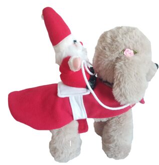 Huisdier Kleding Kerstman Rijden Paard Kostuums Voor Kat Honden Kerst Grappige Decoratie Kitten Puppy Benodigdheden Xl / wit