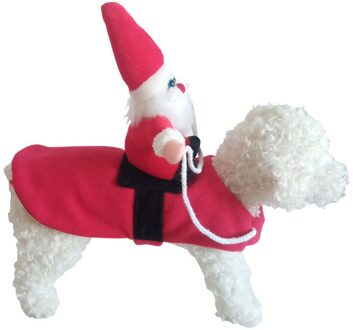 Huisdier Kleding Kerstman Rijden Paard Kostuums Voor Kat Honden Kerst Grappige Decoratie Kitten Puppy Benodigdheden Xl / zwart