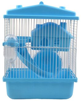 Huisdier Kooi Hamster Hamster Huisje Transparant Dakraam Dubbele Laag Luxe Huis Draagbare Muizen Thuis Habitat Decoratie blauw