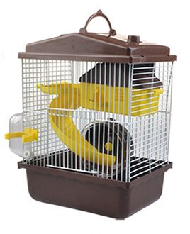 Huisdier Kooi Hamster Hamster Huisje Transparant Dakraam Dubbele Laag Luxe Huis Draagbare Muizen Thuis Habitat Decoratie koffie
