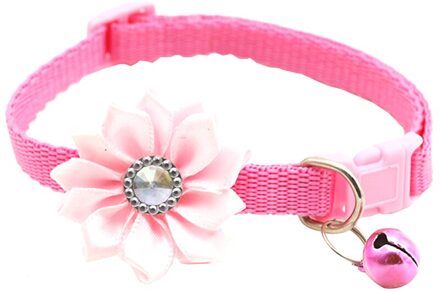 Huisdier Kraag Kleurrijke Bloem Klokken Kristal Honden Katten Halsbanden Dragen Gesp Ketting Voor Thuis Hond Honden Huisdier Decoratie Verstelbare roze