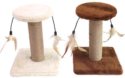 Huisdier Krabpaal Sisal Scratcher Veer Play Speelgoed Verwijderbare 2-Layer Ronde Platform Voor Kitten Klimmen Claw Slijpen