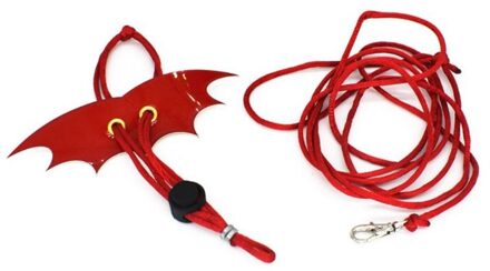 Huisdier Lguana Verstelbare Wing Stijl Harnas Klimmen Touw Riem Kleine Hagedis Reptiel Dier Imitatie Lederen Tractie Riem rood / M