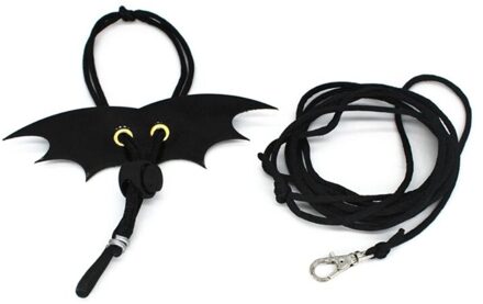 Huisdier Lguana Verstelbare Wing Stijl Harnas Klimmen Touw Riem Kleine Hagedis Reptiel Dier Imitatie Lederen Tractie Riem zwart / M