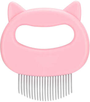 Huisdier Massag Removal Kam Shell Vormige Handvat Pet Grooming Massage Tool Verwijder Losse Haren Voor Katten Huisdier Roze